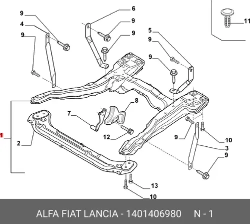 Рама для автомобиля LANCIA 1401406980