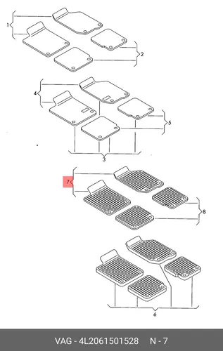 Коврики в салон VAG 4L2061501  528