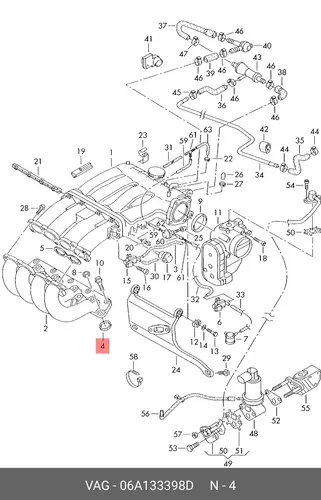 КОЛЬЦО УПЛОТНИТЕЛЬНОЕ РАСПРЕДЕЛИТЕЛЯ ТОПЛИВА 06A133398D VAG