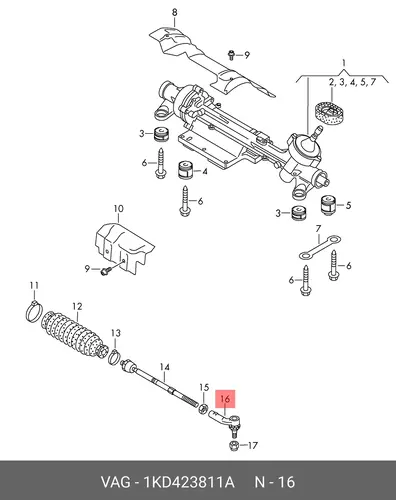 Рулевой наконечник VAG 1KD 423 811 A