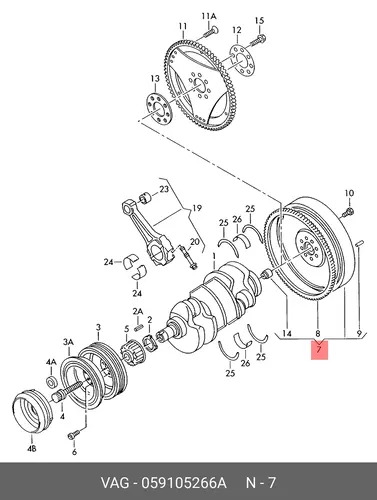 маховик двухмассовый Audi 059105266A VAG