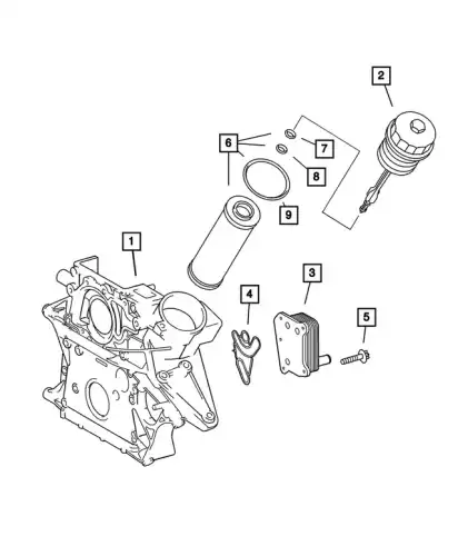 Масляный радиатор JEEP 5183940AA