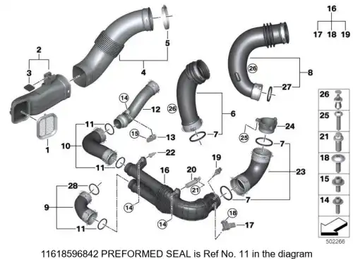 11618596842 Профильное уплотнительное кольцо BMW