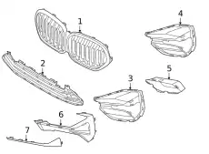 Trim on gril 51117954257 BMW