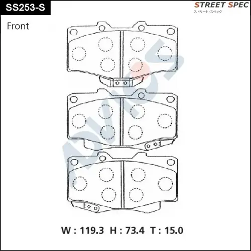 Тормозные колодки дисковые ADVICS SS253S