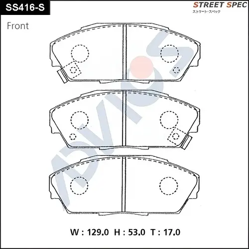 Тормозные колодки дисковые ADVICS SS416S