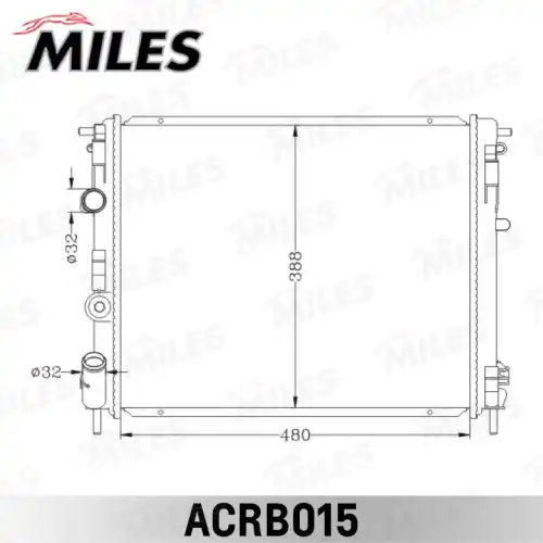 Радиатор системы охлаждения двигателя MILES ACRB015