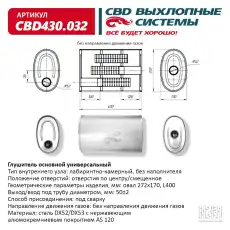  ГЛ. ОСН. УН. (ОВАЛ) 50/400/272x170 ОТВ ЦЕНТР/СМЕЩ CBD430.032