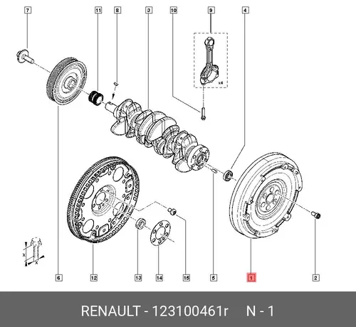 МАХОВИК ДВС 123100461R RENAULT