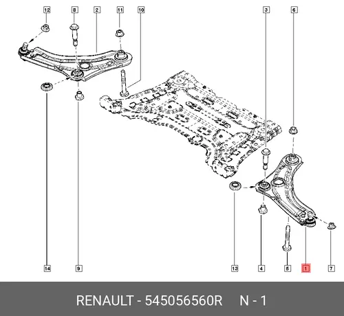 Рычаг подвески RENAULT 545056560R