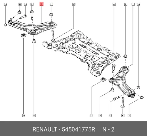 Рычаг подвески RENAULT 545041775R