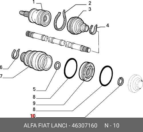 МЕТАЛЛИЧЕСКОЕ КОЛЬЦО 46307160 ALFA ROMEO