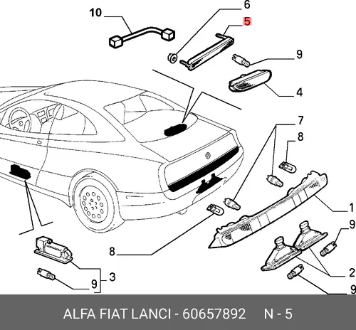 Фонарь задний ALFA ROMEO 60657892