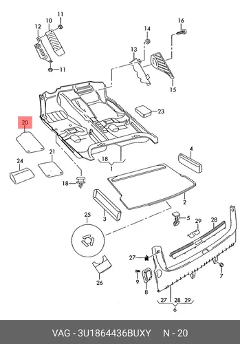 Коврики в салон VAG 3U1864436B UXY
