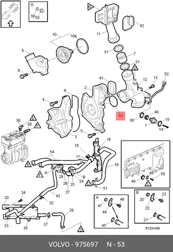 Кольцо уплотнительное автомобильное VOLVO 975697