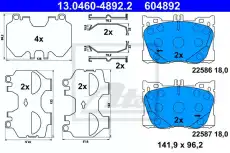 Тормозные колодки дисковые ATE 13.0460-4892.2