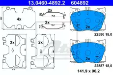 Тормозные колодки дисковые ATE 13.0460-4892.2