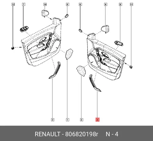 ENJOLIVEUR POIGNEE 806820198R RENAULT