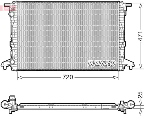 Радиатор системы охлаждения двигателя DENSO DRM02043