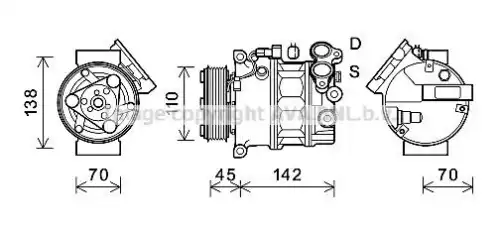 Радиатор системы охлаждения двигателя AVA VW2204