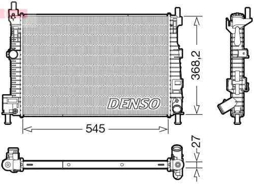 Радиатор системы охлаждения двигателя DENSO DRM44045