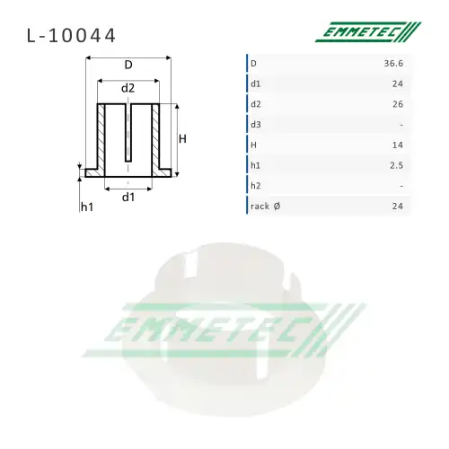 L-10044 Втулка уплотнительная 24.00/26.00/36.60x2.50/14.00 тип 5В EMMETEC