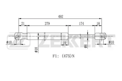 Амортизатор (упор) багажника ZEKKERT GF2426