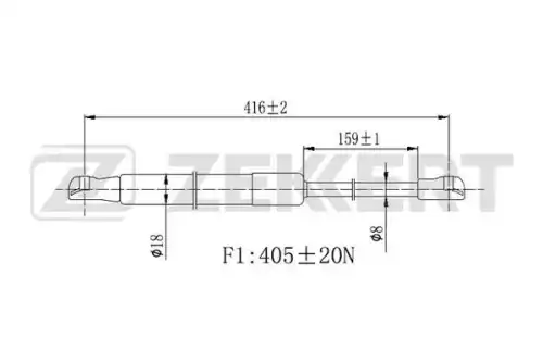 Амортизатор (упор) багажника ZEKKERT GF2431