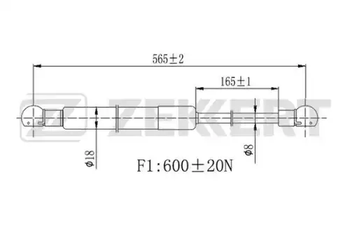 Амортизатор (упор) багажника ZEKKERT GF2467