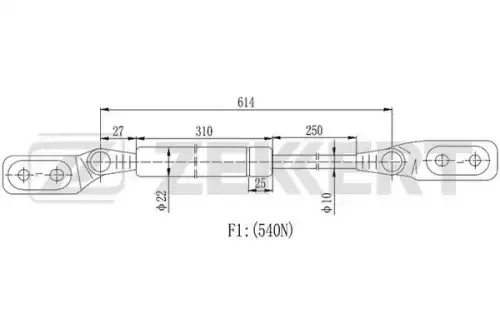 Амортизатор (упор) багажника ZEKKERT GF2435