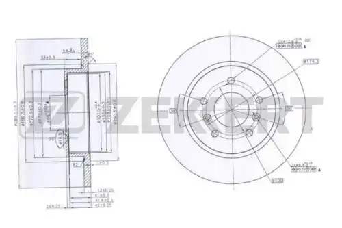 Тормозной диск ZEKKERT BS6015