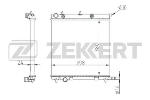 Радиатор системы охлаждения двигателя ZEKKERT MK1550