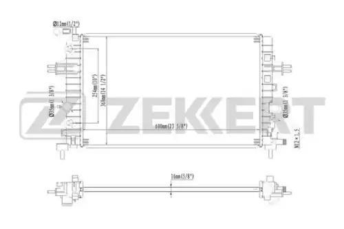 Радиатор системы охлаждения двигателя ZEKKERT MK1540