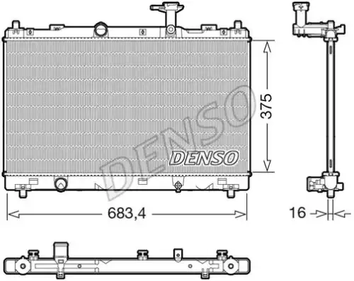 Радиатор системы охлаждения двигателя DENSO DRM47038