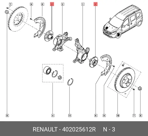 MOYEU AV 402025612R RENAULT