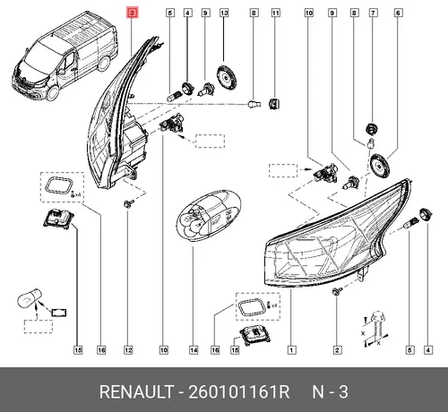 Фара RENAULT 260101161R