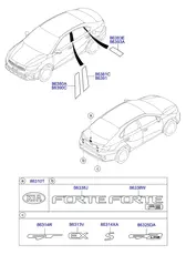 76523M6000 НАКЛЕЙКА РАМКИ HYUNDAI