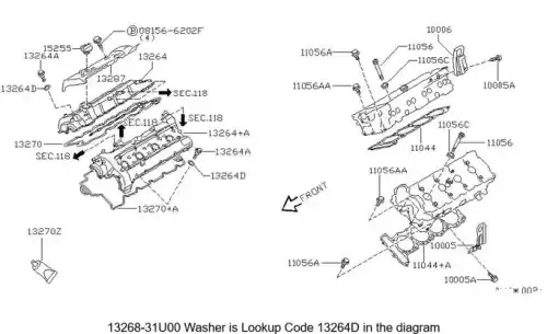 Шайба 1326831U00 INFINITI