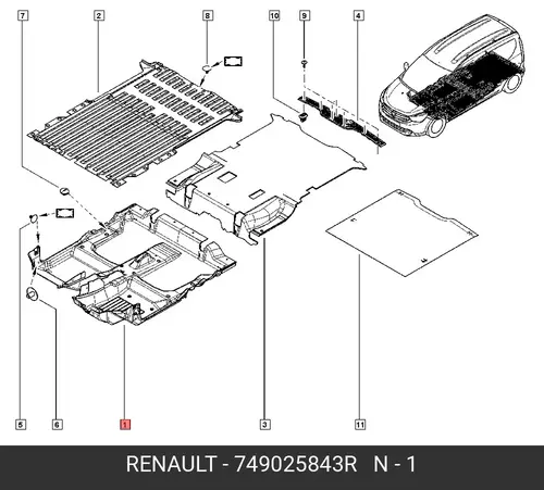 Коврики в салон RENAULT 749025843R