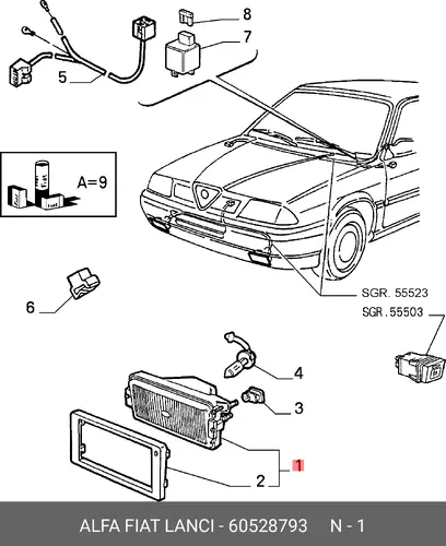 Фара противотуманная ALFA ROMEO 60528793