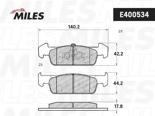 Тормозные колодки дисковые передняя ось MILES E400534