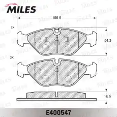 Тормозные колодки дисковые передняя ось MILES E400547
