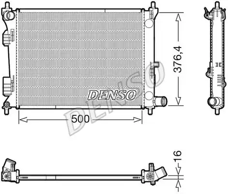 Радиатор системы охлаждения двигателя DENSO DRM41017