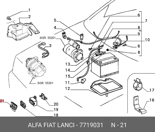 РОЗЕТКА 7719031 LANCIA