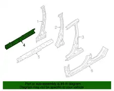 ПОРОГ ПЕРЕДН. ЧАСТИ ПОЛА,ВНУТР.ПРАВ. 5253K910 MITSUBISHI