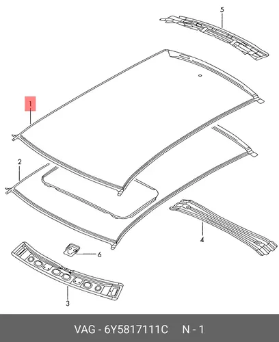 Крыша 6Y5817111C VAG