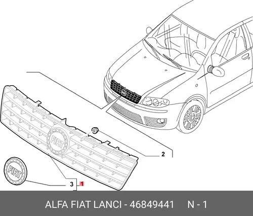 Решетка радиатора ALFA ROMEO 46849441