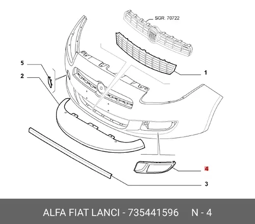 Решетка бампера ALFA ROMEO 735441596