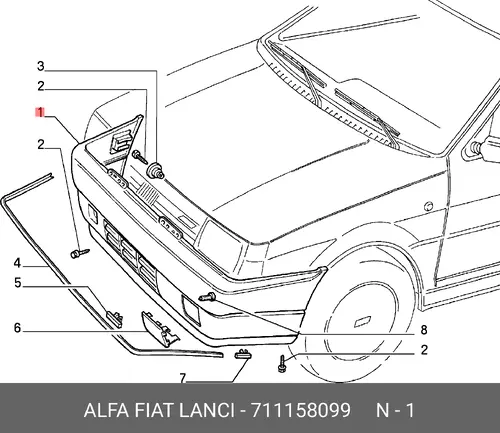 Бампер передний 711158099 ALFA ROMEO