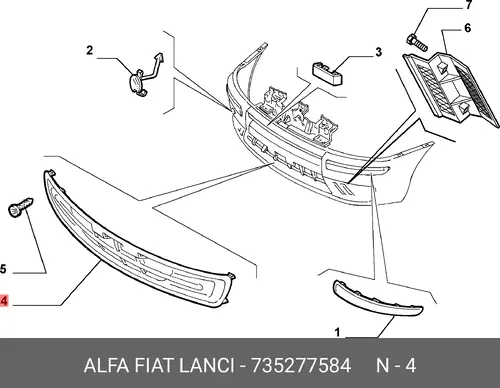 Решетка бампера ALFA ROMEO 735277584